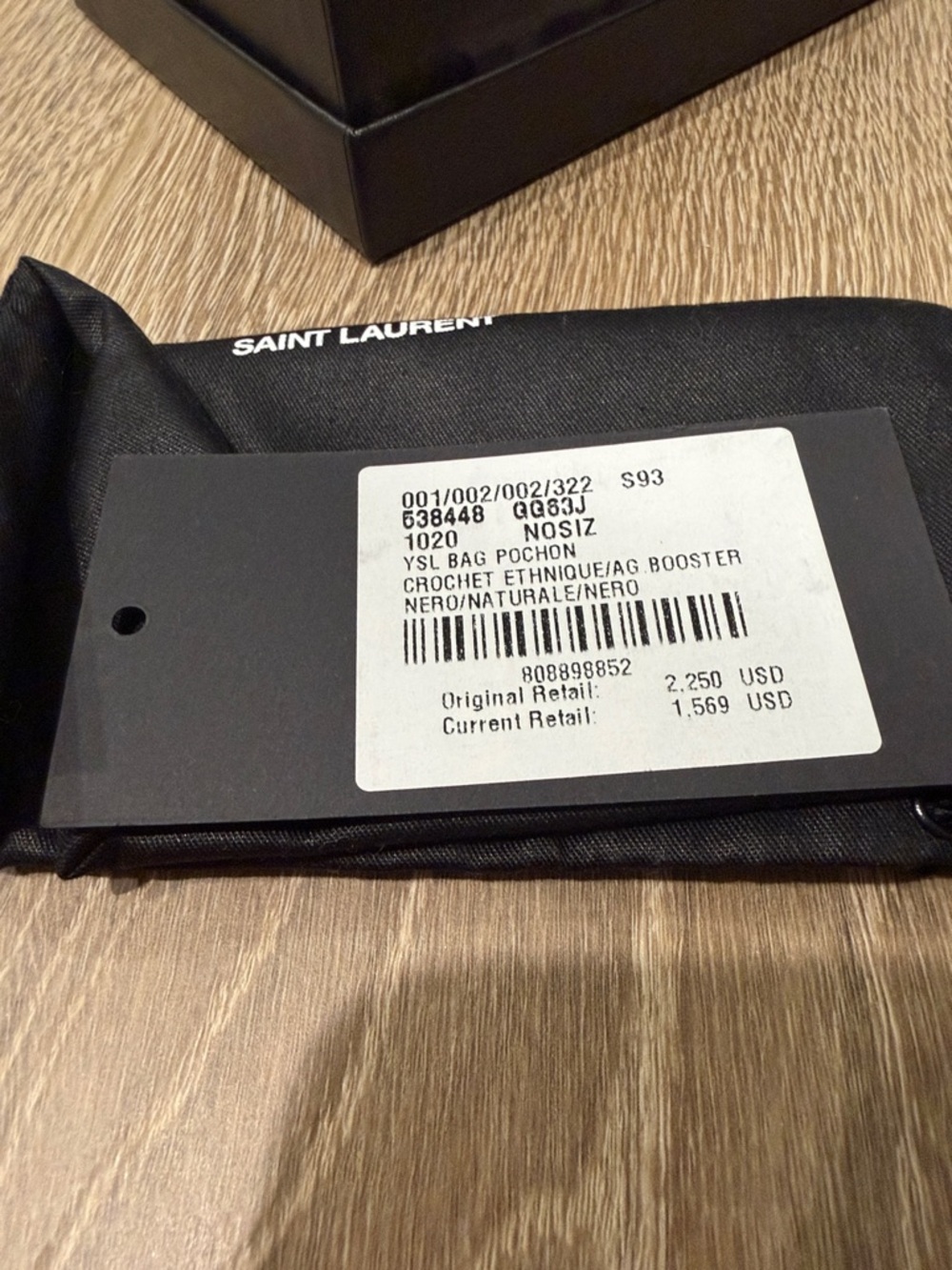Saint Laurent Gray Chevron Quilted Leather Envelope Wallet with YSL Logo - Picture 2 of 5